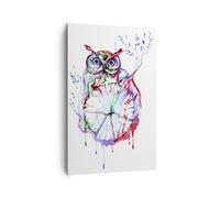 Quadro su Tela 80x120cm Owl intelligente creatura Bambini Stampe Immagini Murale