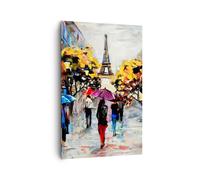 Quadro su Tela 80x120cm Parigi città casa Stampe Immagini Quadri Moderni Murale