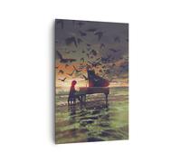 Quadro su Tela 80x120cm piano musica Stampe Immagini Quadri Moderni Murale