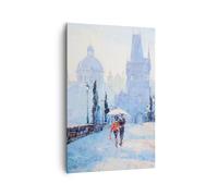 Quadro su Tela 80x120cm ponte città Praga Stampe Immagini Quadri Moderni Murale