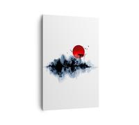 Quadro su Tela 80x120cm Rosso Sole Cancello Stampe Immagini Quadri Murale