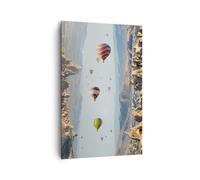 Quadro su Tela 80x120cm Surrealismo volo palloncini Stampe Immagini Murale