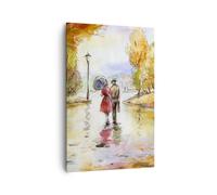 Quadro su Tela 80x120cm Tempo pioggia autunno parco Stampe Immagini Murale