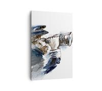 Quadro su Tela 80x120cm testa illusione binocolo uomo Stampe Immagini Murale