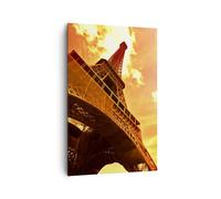 Quadro su Tela 80x120cm Torre Eiffel Parigi città costruzione Stampe Murale