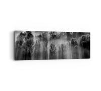 Quadro su Tela 90x30cm Alberi Dentro Nebbia Stampe Immagini Quadri Murale