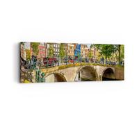 Quadro su Tela 90x30cm Amsterdam archi architettura costruzione Stampe Murale