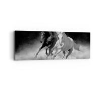 Quadro su Tela 90x30cm Andaluso Cavalli Galoppo Stampe Immagini Quadri Murale