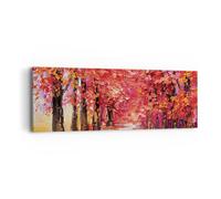 Quadro su Tela 90x30cm Autunno Parco Viale Stampe Immagini Quadri Moderni Murale