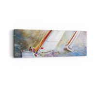 Quadro su Tela 90x30cm Barca a vela immagine regata Stampe Immagini Murale
