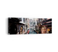Quadro su Tela 90x30cm Barca ponte turismo venezia Stampe Immagini Quadri Murale