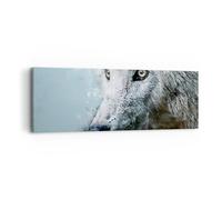 Quadro su Tela 90x30cm Bianco il lupo foto Stampe Immagini Quadri Moderni Murale