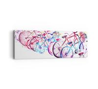 Quadro su Tela 90x30cm Biciclette estate il colore la ruota Stampe Murale