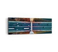 Quadro su Tela 90x30cm Bridge Siekierkowski Varsavia Stampe Immagini Murale