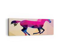 Quadro su Tela 90x30cm Cavallo animali geometria diamante Stampe Immagini Murale