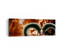 Quadro su Tela 90x30cm Cigni Notte Amore Stampe Immagini Quadri Moderni Murale