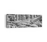 Quadro su Tela 90x30cm Città grattacieli autostrada Stampe Immagini Murale