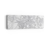 Quadro su Tela 90x30cm Città mappa Berlino Stampe Immagini Quadri Moderni Murale