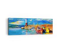 Quadro su Tela 90x30cm faro mare Stampe Immagini Quadri Moderni Murale