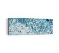 Quadro su Tela 90x30cm Fenicotteri Caraibi Uccelli Stampe Immagini Quadri Murale