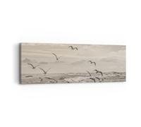 Quadro su Tela 90x30cm Gabbiani Costa Boho Stampe Immagini Quadri Moderni Murale