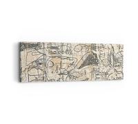 Quadro su Tela 90x30cm Graffiti scarabocchi disegni Stampe Immagini Murale