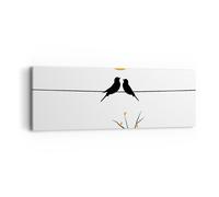 Quadro su Tela 90x30cm Immagine uccelli sole Stampe Immagini Quadri Murale