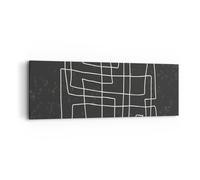 Quadro su Tela 90x30cm In bianco e nero labirinto linea Stampe Immagini Murale
