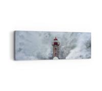 Quadro su Tela 90x30cm Lanterna Mare Tempesta Stampe Immagini Quadri Murale