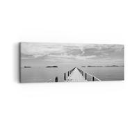 Quadro su Tela 90x30cm Legno ponte mare Stampe Immagini Quadri Moderni Murale