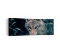 Quadro su Tela 90x30cm Lupo foresta predatore Stampe Immagini Quadri Murale