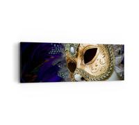 Quadro su Tela 90x30cm Maschera Volto Mistero Stampe Immagini Quadri Murale