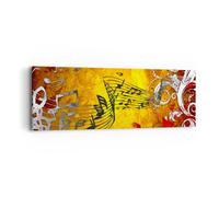 Quadro su Tela 90x30cm Musica concerto divertimento fiore Stampe Immagini Murale