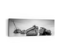 Quadro su Tela 90x30cm Łódź Relitto Nave Stampe Immagini Quadri Moderni Murale