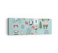 Quadro su Tela 90x30cm Pasqua animali dolce desiderio Stampe Immagini Murale