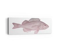 Quadro su Tela 90x30cm Pescare Sott'Acqua Minimalista Stampe Immagini Murale