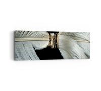 Quadro su Tela 90x30cm Piuma Romantico Matrimonio Stampe Immagini Quadri Murale