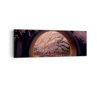 Quadro su Tela 90x30cm Ponte Giappone Ciliegia Giapponese Stampe Immagini Murale