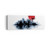 Quadro su Tela 90x30cm Rosso Sole Cancello Stampe Immagini Quadri Moderni Murale