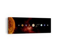 Quadro su Tela 90x30cm Sistema Solare Pianeti Cosmo Stampe Immagini Murale