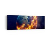 Quadro su Tela 90x30cm Universo Terra Fuoco globo Stampe Immagini Quadri Murale