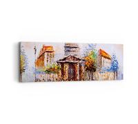 Quadro su Tela 90x30cm Vernice Architettura Eiffle torre Stampe Immagini Murale