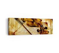 Quadro su Tela 90x30cm Violino strumento note Stampe Immagini Quadri Murale
