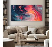Quadro su Tela Astratto Fluido Grandi Dimensioni Stampe da Parete Dipinto A Schizzo D'Inchiostro 80x160cm per Decorazione Parete Moderna Soggiorno Quadri Senza Cornice per Camera da Letto, Idea Regalo