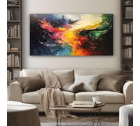 Quadro su Tela Astratto Fluido Grandi Dimensioni Stampe da Parete Dipinto A Schizzo D'Inchiostro 80x160cm per Decorazione Parete Moderna Soggiorno Quadri Senza Cornice per Camera da Letto, Idea Regalo