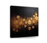 Quadro su tela astratto oro nero minimalismo 40 x 40 cm - Modern Canvas Quadro grande XXL Soggiorno camera da letto Stampa artistica da parete su tela pronta da appendere