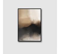 Quadro su tela astratto, quadri marroni e beige, opere d'arte stampate per soggiorno e arredamento in stile rustico, 50x70 cm (20x28 pollici) con cornice nera