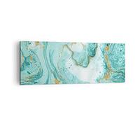Quadro su Tela Astrazione Blu Acqua moderno Stampe da Parete 140x50cm Quadri Moderni Soggiorno Camera da Letto Cucina 1 pezzo Grandi Decorazione Murale Wall Art Canvas Grafica Immagini AB140x50-2937