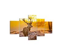 Quadro su Tela Autunno paesaggio natura foglia Stampe da Parete 125x70cm Quadri Moderni Soggiorno Camera da Letto 5 pezzi Piccoli Decorazione Murale Wall Art Canvas Grafica Immagini EA125x70-2552