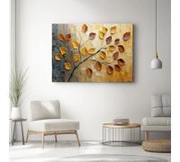 Quadro Su Tela Camera Da Letto 100L X 50L Cm Foglie Arte Autunno Stampe Da Parete Quadro Su Tela Moderni Decorazioni Murali Arancione Marrone Soggiorno Ingresso Casa Acquerello Senza Cornice